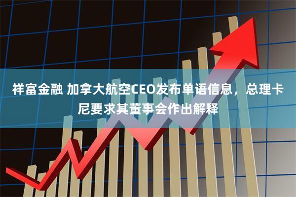 祥富金融 加拿大航空CEO发布单语信息，总理卡尼要求其董事会作出解释