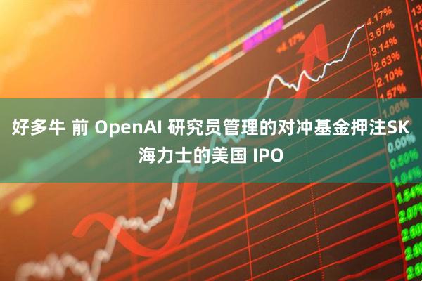 好多牛 前 OpenAI 研究员管理的对冲基金押注SK海力士的美国 IPO