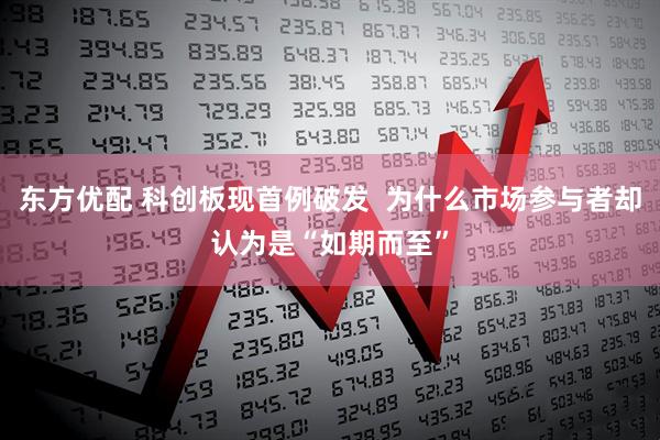 东方优配 科创板现首例破发  为什么市场参与者却认为是“如期而至”